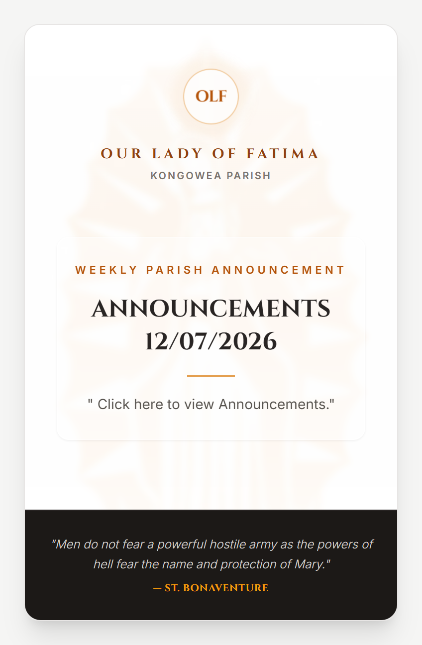 ANNOUNCEMENTS 12/07/2026