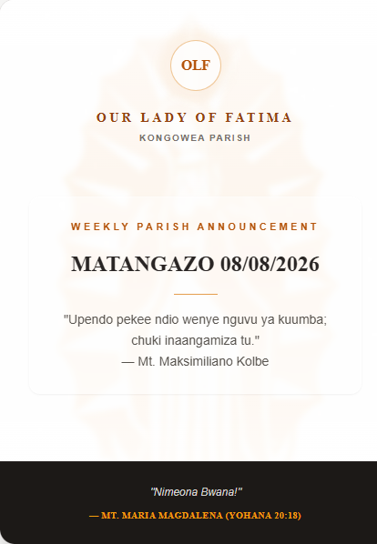 MATANGAZO 08/08/2026