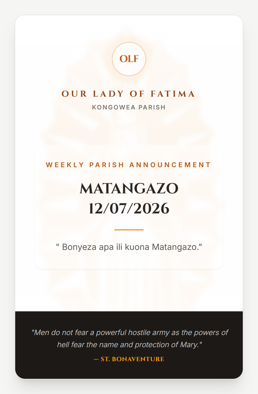 MATANGAZO 12/07/2026